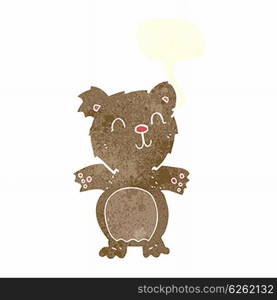 cartoon cute teddy bear with speech bubble