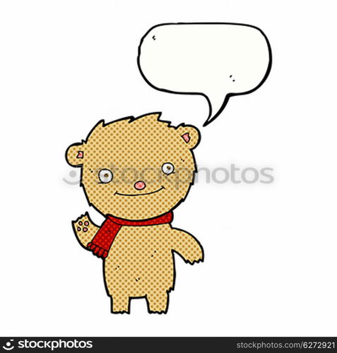 cartoon cute teddy bear with speech bubble