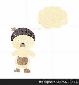 cartoon cute teddy bear with thought bubble