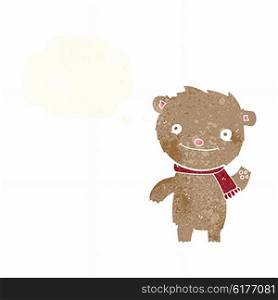 cartoon cute teddy bear with thought bubble