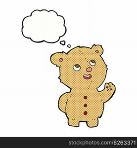 cartoon cute teddy bear with thought bubble