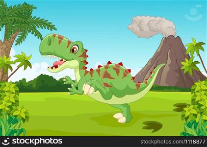 Cartoon Cute tyrannosaurus cartoon
