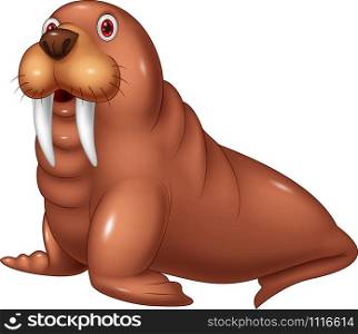 Cartoon cute walrus