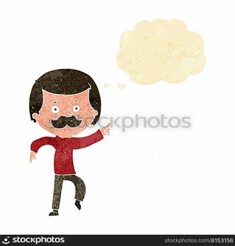 cartoon dancing dad with thought bubble