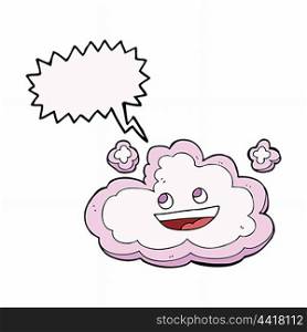 cartoon decorative cloud with speech bubble