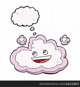 cartoon decorative cloud with thought bubble