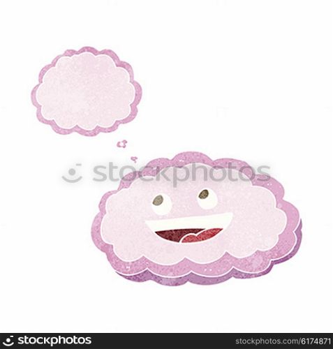 cartoon decorative cloud with thought bubble