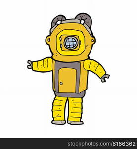 cartoon deep sea diver