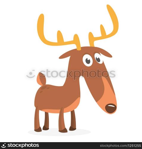 Cartoon deer character illustration. Vector isolated