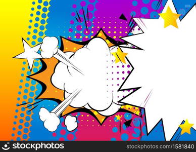 Cartoon design colored background. Comic book illustration. Vector comics backdrop.