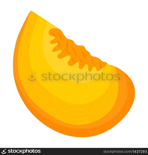 Cartoon detailed exotic slice peach isolated on white background. Summer fruits for healthy lifestyle. Organic fruit. Cartoon style. Vector illustration for any design. Cartoon detailed exotic slice peach isolated on white background. Summer fruits for healthy lifestyle. Organic fruit. Cartoon style. Vector illustration for any design.