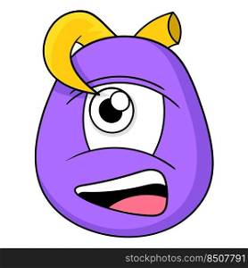 cartoon devil evil creature animal head purple