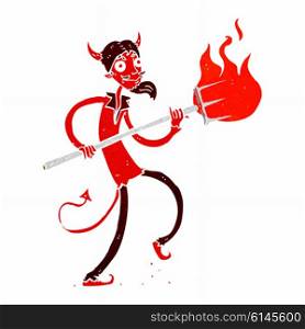 cartoon devil with pitchfork