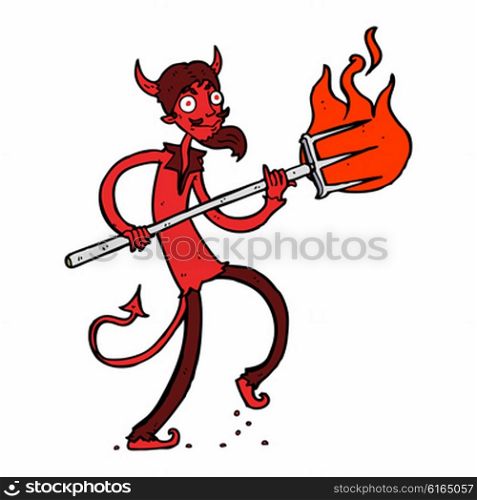 cartoon devil with pitchfork