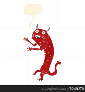 cartoon devil with speech bubble