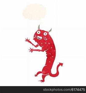 cartoon devil with thought bubble