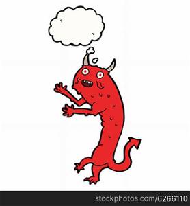 cartoon devil with thought bubble
