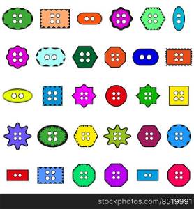 Cartoon different colored buttons clothes. Vector illustration. stock image. EPS 10.. Cartoon different colored buttons clothes. Vector illustration. stock image. 