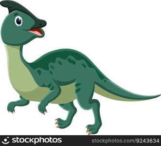 Cartoon Dinosaur Parasaurolophus isolated on white background	