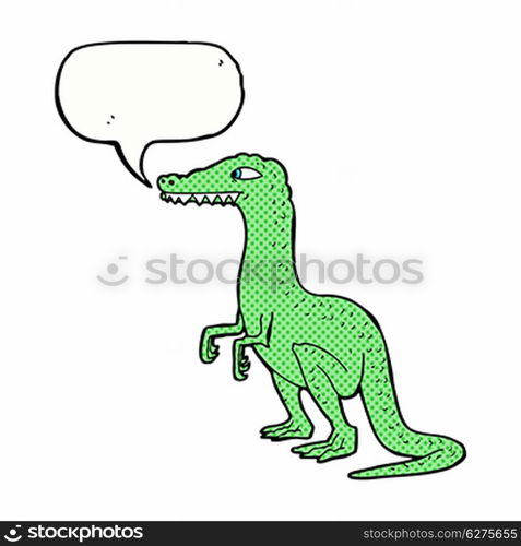 cartoon dinosaur with speech bubble