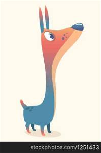 Cartoon doberman pinscher dog. Vector illlustration. Design for icon or sticker