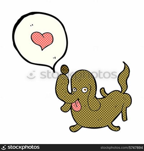 cartoon dog with love heart