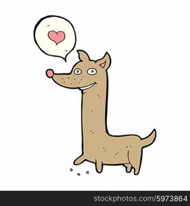 cartoon dog with love heart