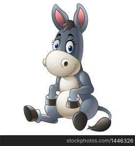 Cartoon donkey sitting