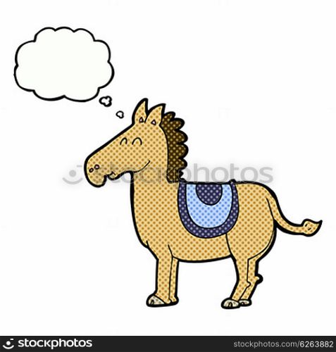 cartoon donkey with thought bubble