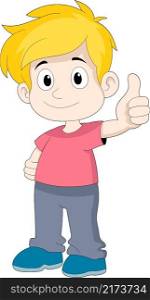 cartoon doodle illustration of thumb up, boy with a happy face showing a thumbs up, creative drawing 