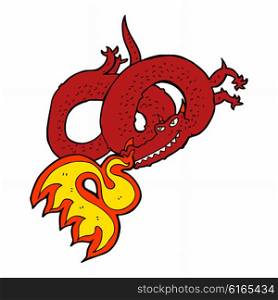 cartoon dragon breathing fire