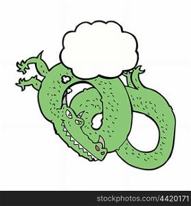 cartoon dragon with thought bubble