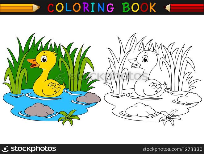 Cartoon duck coloring book