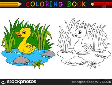 Cartoon duck coloring book