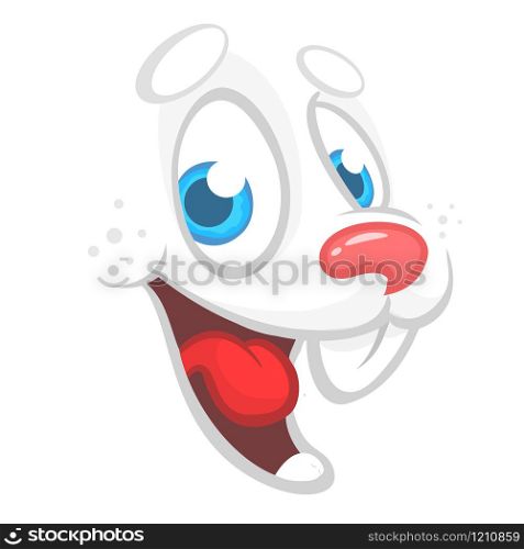 Cartoon Easter rabbit face avatar. Vector illustration