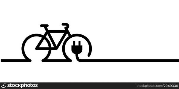Cartoon eco electric bicycle, cycling, e-bike charge sign. Electric plug, bike, cyclist battery charger pictogram. Flat vector ebike signs. Charging point symbol or logo.