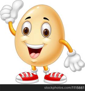 Cartoon egg giving thumb up