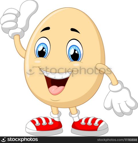 Cartoon egg giving thumb up