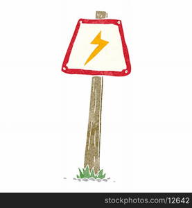 cartoon electrical warning sign