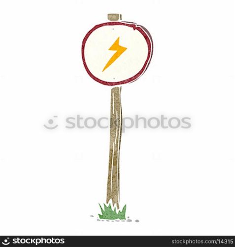 cartoon electrical warning sign