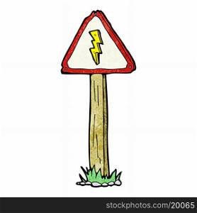 cartoon electrical warning sign