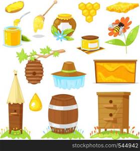 cartoon elements of beekeeping