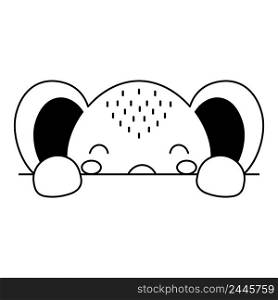 Cartoon elephant face in Scandinavian style. Cute animal for kids t-shirts, wear, nursery decoration, greeting cards, invitations, poster, house interior. Vector stock illustration