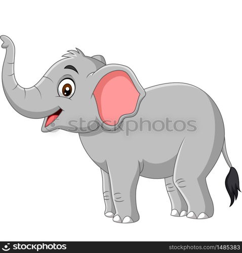 Cartoon elephant isolated on white background