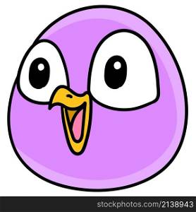 cartoon emoticon animal head beaked bird with a tweet expression