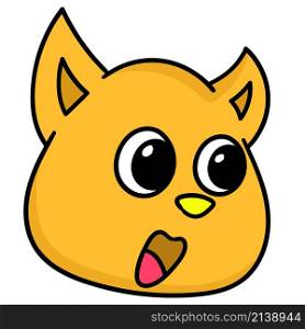 cartoon emoticon animal head cat gape expression