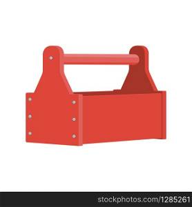 Cartoon empty red tools box . . Vector illustration