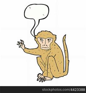 cartoon evil monkey with speech bubble