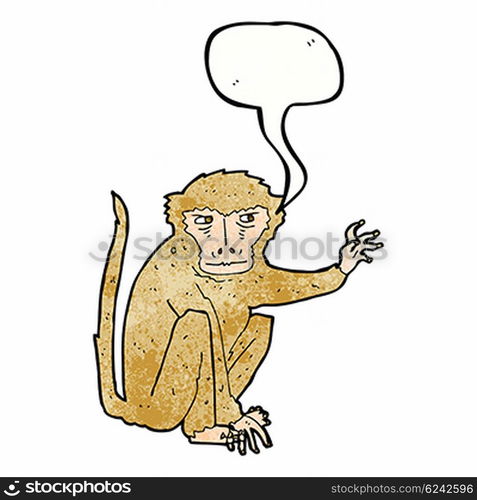 cartoon evil monkey with speech bubble