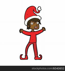 cartoon excited christmas elf